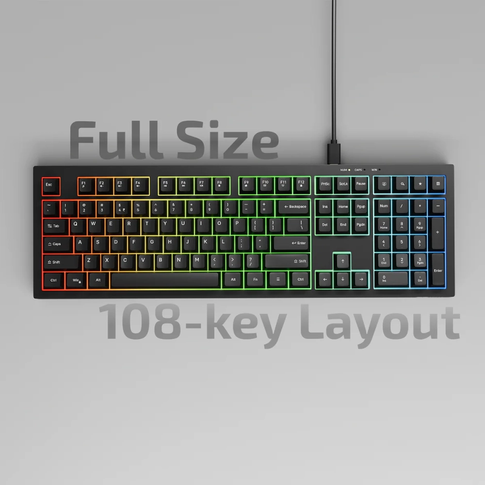 Iball USB Keyboard RGB Qwerty500 Black view 2